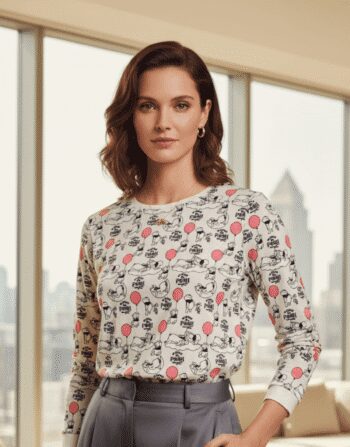 Premium Designer Character Print Top | Luxury Loungewear