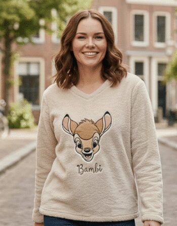 Warm & Cozy Disney Bambi Embroidered Fleece Loungewear Top