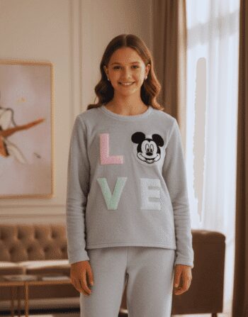 Mickey Mouse "Love" Lambswool-Touch Lounge Top