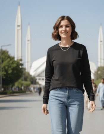 Urban Threads Essential Black Long-Sleeve Shirt for Women