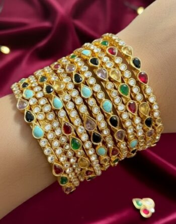 Gold Plated Kundan Jewelry with Real Stones