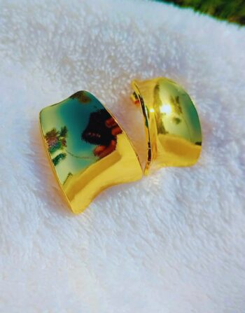 Tarnish-Free Stainless Steel Chunky Gold Hoops | Waterproof 18K Gold Plated Abstract Studs