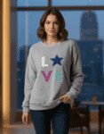 Women’s Luxury Lambswool "LOVE" Sweatshirt – Premium Textured Knit