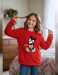 Disney Mickey Mouse Girls' Red Fleece Sweatshirt | Ages 8-14