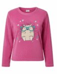 Cute Hedgehog Pink Fleece Sweatshirt for Womens Casual Wear