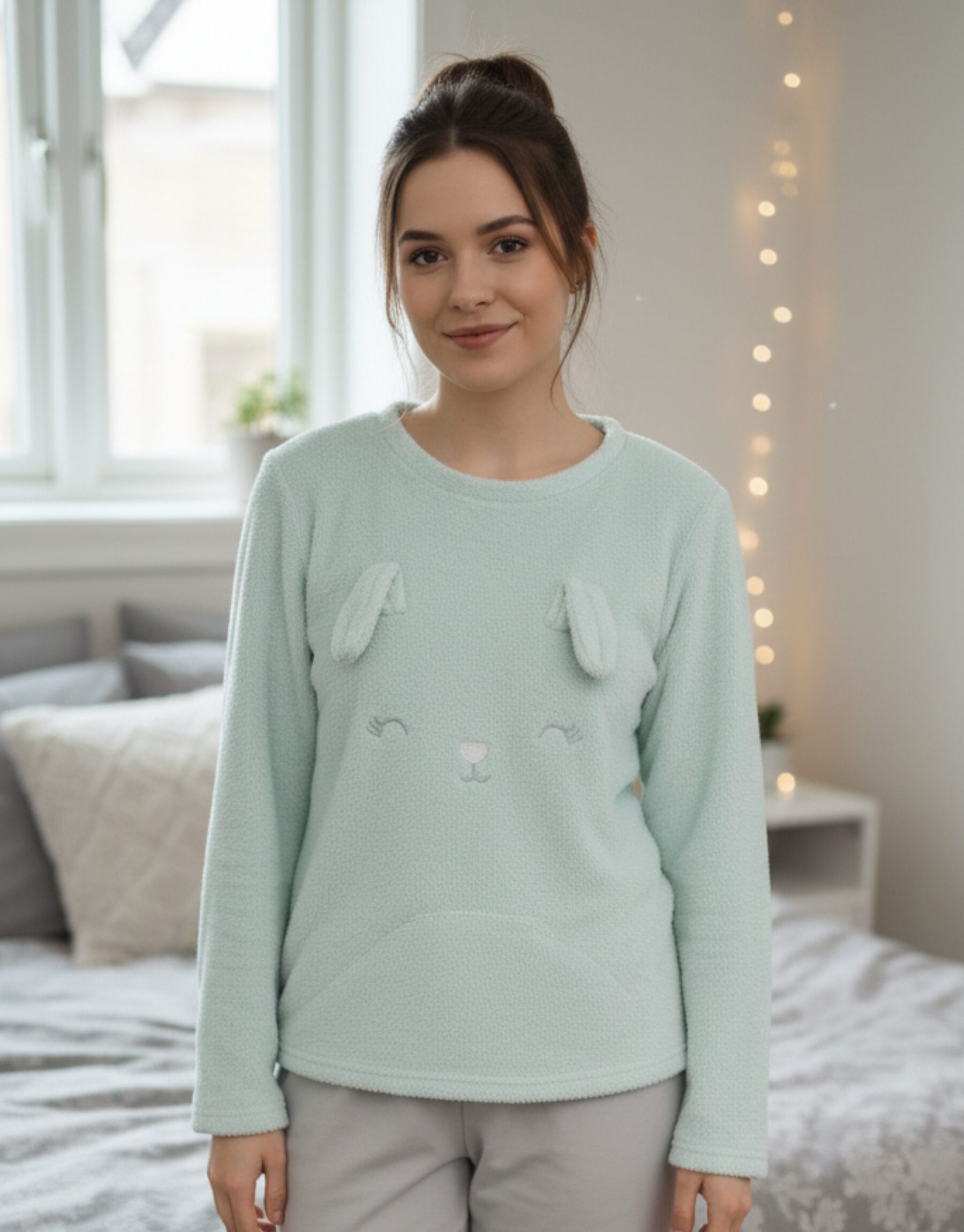 Women’s Soft Fleece Graphic Sweatshirt with 3D Ears