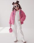 Girls Luxury Pink Faux-Fur Zip Jacket - Designer Kids Outerwear.