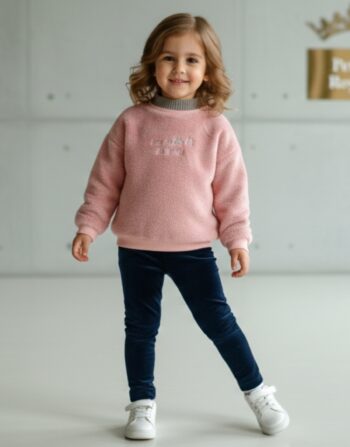 Luxury Plush Pink Sweater for Toddler Girls