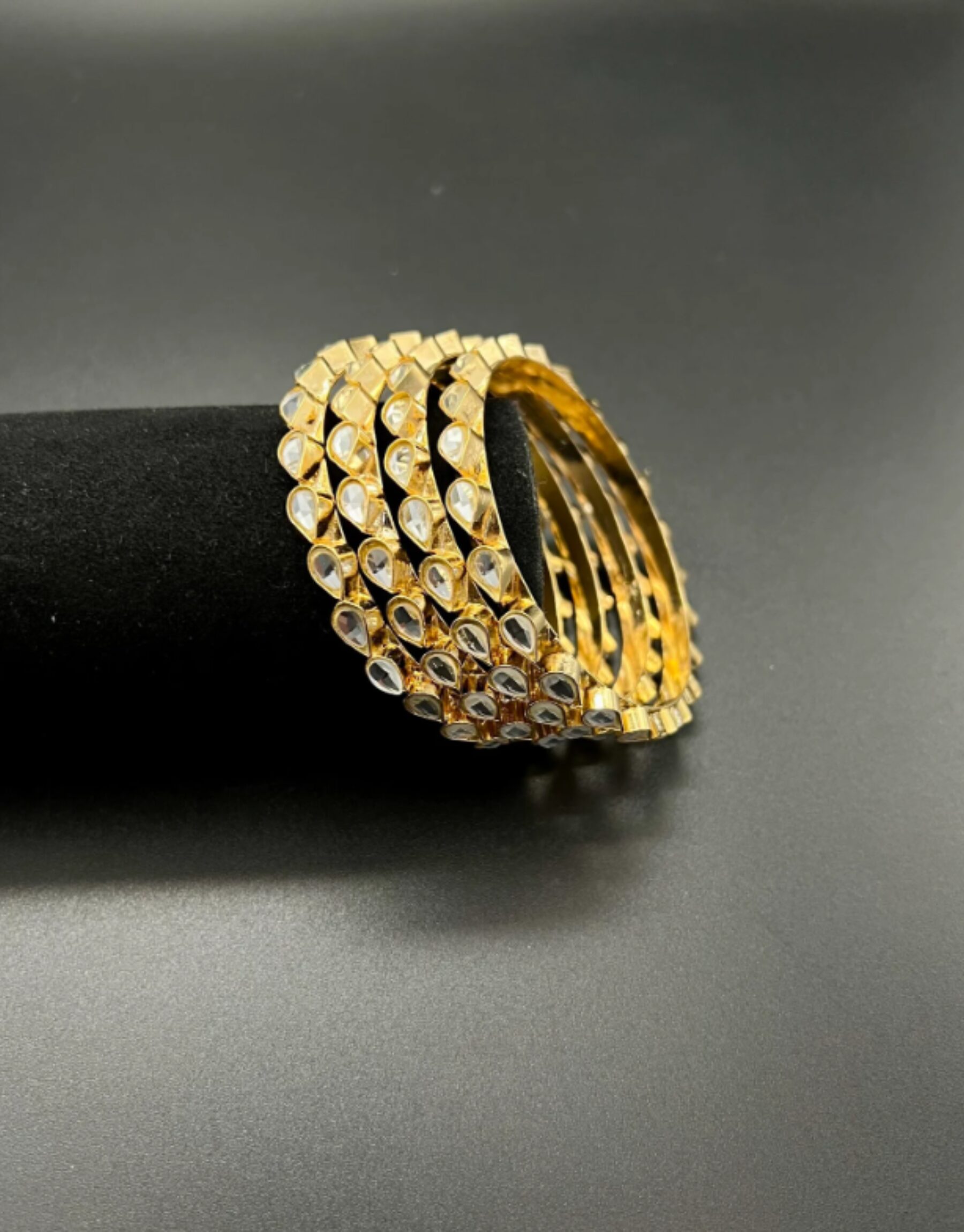 Furshi Kundan Bangles – Timeless Grace in a Golden Touch All Colours Available