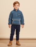 Kids' Textured Fleece Hoodie | Premium Blue Loungewear